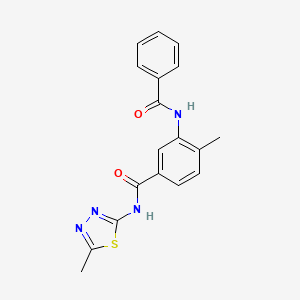 molecular formula C18H16N4O2S B4654377 3-(benzoylamino)-4-methyl-N-(5-methyl-1,3,4-thiadiazol-2-yl)benzamide 