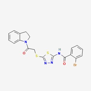 molecular formula C19H15BrN4O2S2 B4654421 2-bromo-N-(5-{[2-(2,3-dihydro-1H-indol-1-yl)-2-oxoethyl]thio}-1,3,4-thiadiazol-2-yl)benzamide 