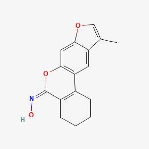 molecular formula C16H15NO3 B4654459 10-methyl-1,2,3,4-tetrahydro-5H-benzo[c]furo[3,2-g]chromen-5-one oxime 