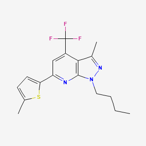 molecular formula C17H18F3N3S B4654474 1-butyl-3-methyl-6-(5-methyl-2-thienyl)-4-(trifluoromethyl)-1H-pyrazolo[3,4-b]pyridine 
