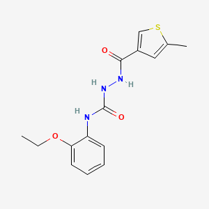 molecular formula C15H17N3O3S B4654492 N-(2-ethoxyphenyl)-2-[(5-methyl-3-thienyl)carbonyl]hydrazinecarboxamide 