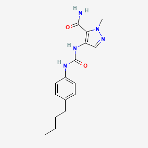 molecular formula C16H21N5O2 B4654498 4-({[(4-butylphenyl)amino]carbonyl}amino)-1-methyl-1H-pyrazole-5-carboxamide 