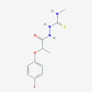 molecular formula C11H14FN3O2S B4654506 2-[2-(4-fluorophenoxy)propanoyl]-N-methylhydrazinecarbothioamide 