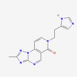 molecular formula C14H13N7O B4654514 7-[2-(1H-imidazol-4-yl)ethyl]-2-methylpyrido[3,4-e][1,2,4]triazolo[1,5-a]pyrimidin-6(7H)-one 