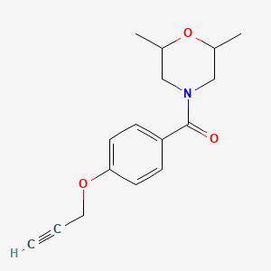 molecular formula C16H19NO3 B4654535 2,6-dimethyl-4-[4-(2-propyn-1-yloxy)benzoyl]morpholine 