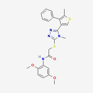 molecular formula C24H24N4O3S2 B4654560 N-(2,5-dimethoxyphenyl)-2-{[4-methyl-5-(5-methyl-4-phenyl-3-thienyl)-4H-1,2,4-triazol-3-yl]thio}acetamide 