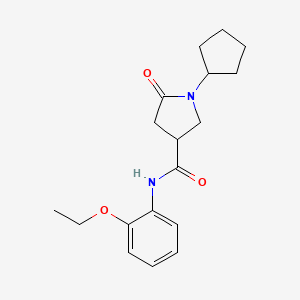 molecular formula C18H24N2O3 B4654573 1-cyclopentyl-N-(2-ethoxyphenyl)-5-oxopyrrolidine-3-carboxamide 