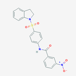 molecular formula C21H17N3O5S B465458 N-[4-(2,3-dihydro-1H-indol-1-ylsulfonyl)phenyl]-3-nitrobenzamide CAS No. 314764-19-7