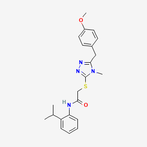 molecular formula C22H26N4O2S B4654585 N-(2-isopropylphenyl)-2-{[5-(4-methoxybenzyl)-4-methyl-4H-1,2,4-triazol-3-yl]thio}acetamide 