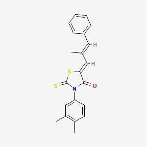 molecular formula C21H19NOS2 B4654614 3-(3,4-dimethylphenyl)-5-(2-methyl-3-phenyl-2-propen-1-ylidene)-2-thioxo-1,3-thiazolidin-4-one 