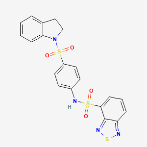 molecular formula C20H16N4O4S3 B4654637 N-[4-(2,3-dihydro-1H-indol-1-ylsulfonyl)phenyl]-2,1,3-benzothiadiazole-4-sulfonamide 