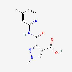 molecular formula C12H12N4O3 B4654638 1-methyl-3-{[(4-methyl-2-pyridinyl)amino]carbonyl}-1H-pyrazole-4-carboxylic acid 