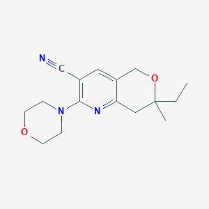 molecular formula C16H21N3O2 B4654693 7-ethyl-7-methyl-2-(4-morpholinyl)-7,8-dihydro-5H-pyrano[4,3-b]pyridine-3-carbonitrile 