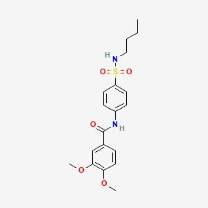 molecular formula C19H24N2O5S B4654696 N-{4-[(butylamino)sulfonyl]phenyl}-3,4-dimethoxybenzamide 