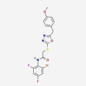 molecular formula C18H14BrF2N3O3S B4654715 N-(2-bromo-4,6-difluorophenyl)-2-{[5-(4-methoxybenzyl)-1,3,4-oxadiazol-2-yl]thio}acetamide 