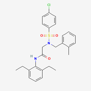 molecular formula C26H29ClN2O3S B4654737 N~2~-[(4-chlorophenyl)sulfonyl]-N~1~-(2,6-diethylphenyl)-N~2~-(2-methylbenzyl)glycinamide 