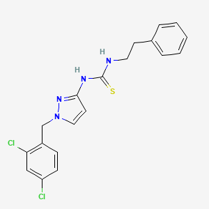 molecular formula C19H18Cl2N4S B4654756 N-[1-(2,4-dichlorobenzyl)-1H-pyrazol-3-yl]-N'-(2-phenylethyl)thiourea 