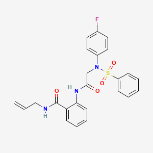molecular formula C24H22FN3O4S B4654759 N-allyl-2-{[N-(4-fluorophenyl)-N-(phenylsulfonyl)glycyl]amino}benzamide 