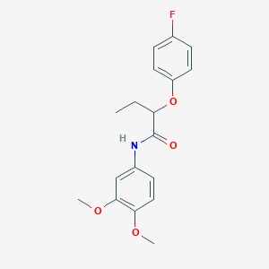 molecular formula C18H20FNO4 B4654777 N-(3,4-dimethoxyphenyl)-2-(4-fluorophenoxy)butanamide 