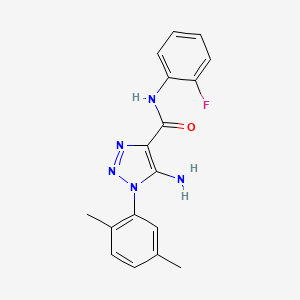 molecular formula C17H16FN5O B4654783 5-amino-1-(2,5-dimethylphenyl)-N-(2-fluorophenyl)-1H-1,2,3-triazole-4-carboxamide CAS No. 951893-60-0
