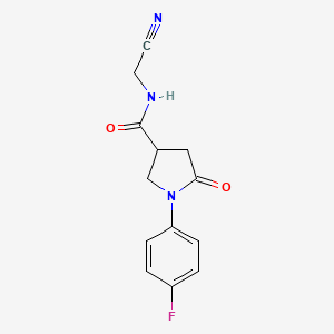 molecular formula C13H12FN3O2 B4654788 N-(cyanomethyl)-1-(4-fluorophenyl)-5-oxo-3-pyrrolidinecarboxamide 