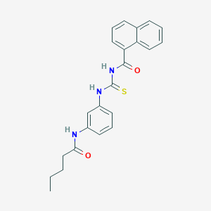 molecular formula C23H23N3O2S B4654794 N-({[3-(pentanoylamino)phenyl]amino}carbonothioyl)-1-naphthamide 