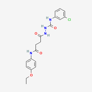 molecular formula C19H21ClN4O4 B4654797 N-(3-chlorophenyl)-2-{4-[(4-ethoxyphenyl)amino]-4-oxobutanoyl}hydrazinecarboxamide 