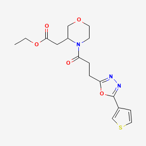 ethyl (4-{3-[5-(3-thienyl)-1,3,4-oxadiazol-2-yl]propanoyl}-3-morpholinyl)acetate