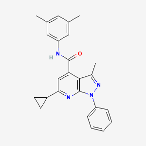 molecular formula C25H24N4O B4654807 6-cyclopropyl-N-(3,5-dimethylphenyl)-3-methyl-1-phenyl-1H-pyrazolo[3,4-b]pyridine-4-carboxamide 