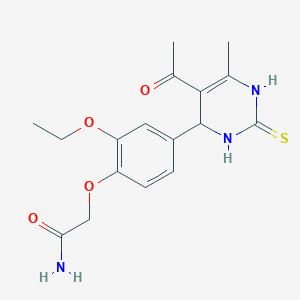 2-[4-(5-acetyl-6-methyl-2-thioxo-1,2,3,4-tetrahydro-4-pyrimidinyl)-2-ethoxyphenoxy]acetamide