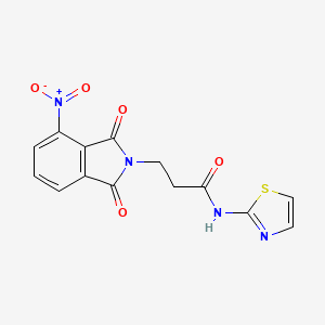 molecular formula C14H10N4O5S B4654813 3-(4-nitro-1,3-dioxo-1,3-dihydro-2H-isoindol-2-yl)-N-1,3-thiazol-2-ylpropanamide 