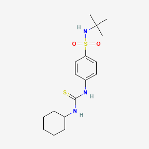 molecular formula C17H27N3O2S2 B4654826 N-(tert-butyl)-4-{[(cyclohexylamino)carbonothioyl]amino}benzenesulfonamide 