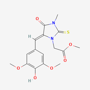 molecular formula C16H18N2O6S B4654833 methyl [5-(4-hydroxy-3,5-dimethoxybenzylidene)-3-methyl-4-oxo-2-thioxo-1-imidazolidinyl]acetate 