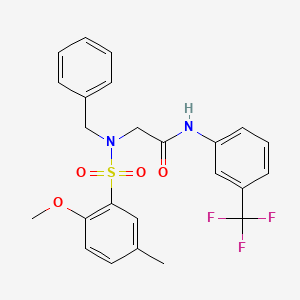 molecular formula C24H23F3N2O4S B4654834 N~2~-benzyl-N~2~-[(2-methoxy-5-methylphenyl)sulfonyl]-N~1~-[3-(trifluoromethyl)phenyl]glycinamide 