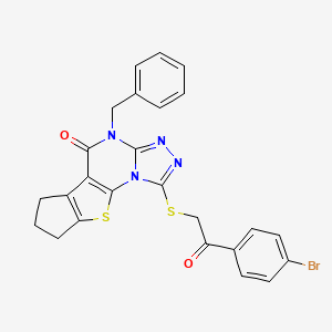 molecular formula C25H19BrN4O2S2 B4654841 4-benzyl-1-{[2-(4-bromophenyl)-2-oxoethyl]thio}-7,8-dihydro-6H-cyclopenta[4,5]thieno[3,2-e][1,2,4]triazolo[4,3-a]pyrimidin-5(4H)-one 