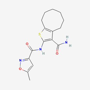 molecular formula C16H19N3O3S B4654843 N-[3-(aminocarbonyl)-4,5,6,7,8,9-hexahydrocycloocta[b]thien-2-yl]-5-methyl-3-isoxazolecarboxamide 