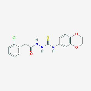 molecular formula C17H16ClN3O3S B4654859 2-[(2-chlorophenyl)acetyl]-N-(2,3-dihydro-1,4-benzodioxin-6-yl)hydrazinecarbothioamide 