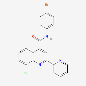 N-(4-bromophenyl)-8-chloro-2-(2-pyridinyl)-4-quinolinecarboxamide