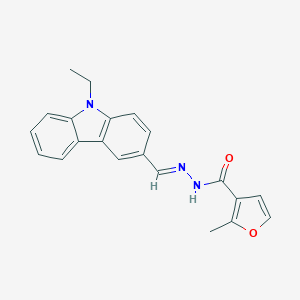 molecular formula C21H19N3O2 B465487 N-[(E)-(9-ethylcarbazol-3-yl)methylideneamino]-2-methylfuran-3-carboxamide CAS No. 315205-94-8
