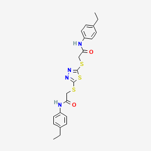 molecular formula C22H24N4O2S3 B4654892 2,2'-[1,3,4-thiadiazole-2,5-diylbis(thio)]bis[N-(4-ethylphenyl)acetamide] 