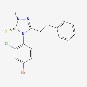 4-(4-bromo-2-chlorophenyl)-5-(2-phenylethyl)-4H-1,2,4-triazole-3-thiol