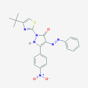 molecular formula C22H20N6O3S B465491 (4Z)-2-(4-tert-butyl-1,3-thiazol-2-yl)-5-(4-nitrophenyl)-4-(2-phenylhydrazinylidene)-2,4-dihydro-3H-pyrazol-3-one 