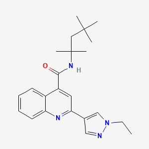 molecular formula C23H30N4O B4654914 2-(1-ethyl-1H-pyrazol-4-yl)-N-(1,1,3,3-tetramethylbutyl)-4-quinolinecarboxamide 