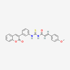 3-(4-methoxyphenyl)-N-({[3-(2-oxo-2H-chromen-3-yl)phenyl]amino}carbonothioyl)acrylamide
