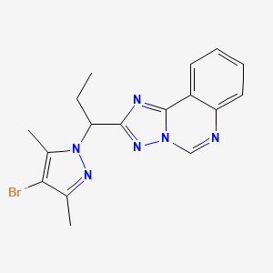 molecular formula C17H17BrN6 B4654948 2-[1-(4-bromo-3,5-dimethyl-1H-pyrazol-1-yl)propyl][1,2,4]triazolo[1,5-c]quinazoline 