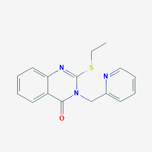 molecular formula C16H15N3OS B4654959 2-(ethylthio)-3-(2-pyridinylmethyl)-4(3H)-quinazolinone 