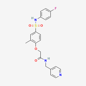 molecular formula C21H20FN3O4S B4654963 2-(4-{[(4-fluorophenyl)amino]sulfonyl}-2-methylphenoxy)-N-(pyridin-4-ylmethyl)acetamide 