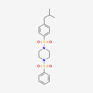 molecular formula C20H26N2O4S2 B4654973 1-[(4-isobutylphenyl)sulfonyl]-4-(phenylsulfonyl)piperazine 