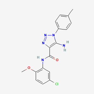 molecular formula C17H16ClN5O2 B4654981 5-amino-N-(5-chloro-2-methoxyphenyl)-1-(4-methylphenyl)-1H-1,2,3-triazole-4-carboxamide 