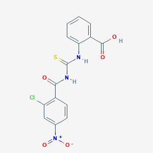 molecular formula C15H10ClN3O5S B4654989 2-({[(2-chloro-4-nitrobenzoyl)amino]carbonothioyl}amino)benzoic acid 